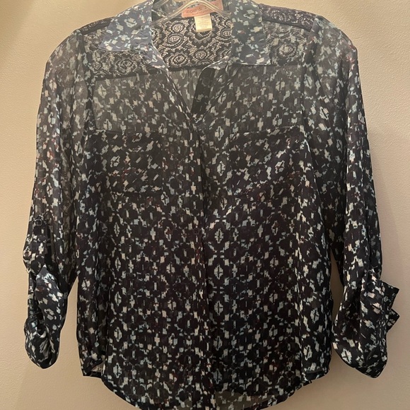 Kids Blue Patterned Blouse - Picture 1 of 5